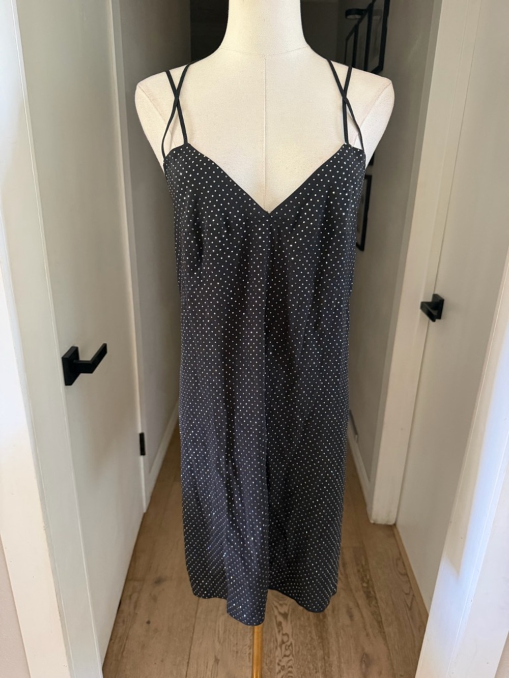 Zadig & Voltaire Rohana Diamanté Silk Black Mini Dress Sz M MSRP $858 NWT - Picture 3 of 9